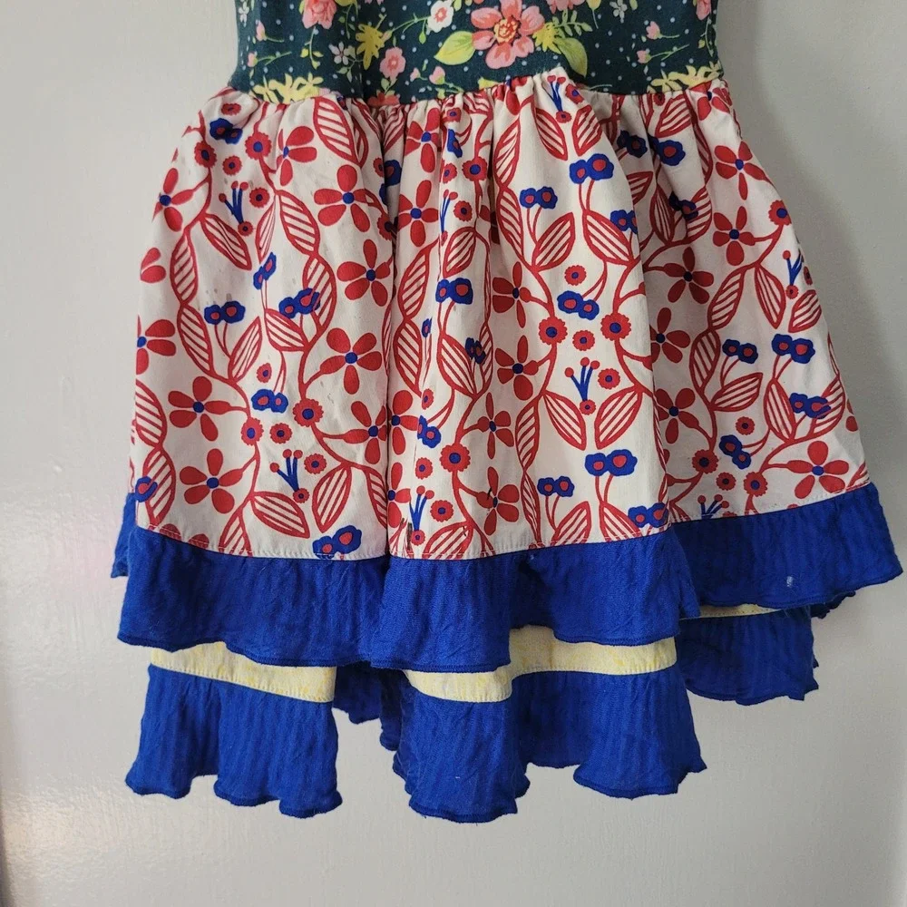 Matilda Jane Size‎ 2 Mixed Print Floral Ruffle Dress Toddler Girls Sleeveless